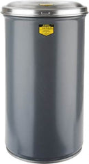 Justrite - 15 Gallon Complete Unit Fire Resistant Steel Drum and Aluminum Head - 15-1/8 Inch Outside Diameter, 5-1/4 Inch Opening Diameter, 25-3/4 Inch High, FM and UL Standards - Exact Tooling