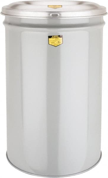 Justrite - 30 Gallon Complete Unit Fire Resistant Steel Drum and Aluminum Head - 19-7/8 Inch Outside Diameter, 7 Inch Opening Diameter, 29-3/4 Inch High, FM and UL Standards - Exact Tooling
