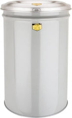 Justrite - 30 Gallon Complete Unit Fire Resistant Steel Drum and Aluminum Head - 19-7/8 Inch Outside Diameter, 7 Inch Opening Diameter, 29-3/4 Inch High, FM and UL Standards - Exact Tooling