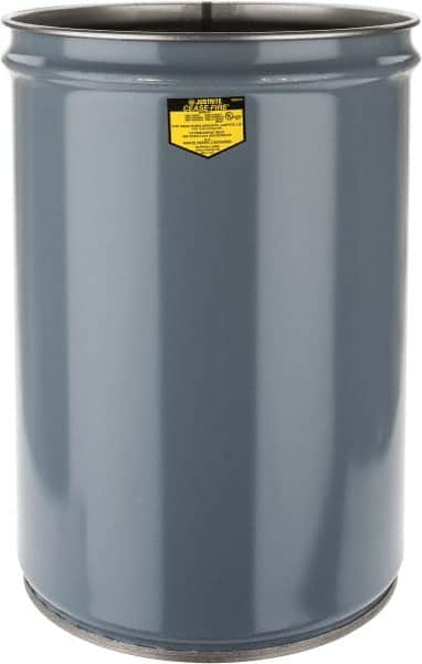 Justrite - 12 Gallon Fire Resistant Steel Drum - 14-1/2 Inch Outside Diameter, 20-1/4 Inch High, UL Standards - Exact Tooling