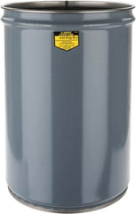 Justrite - 12 Gallon Fire Resistant Steel Drum - 14-1/2 Inch Outside Diameter, 20-1/4 Inch High, UL Standards - Exact Tooling