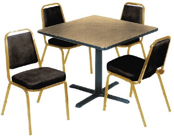 Made in USA - Stationary 36" Square Pedestal Tables - 1-1/4" Thick, Iron - Exact Tooling