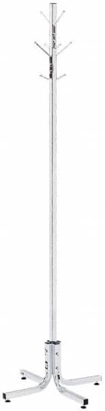 Safco - 4 Hooks, 21-1/2" Long x 21-1/2" Deep, Steel Floor Costumer - 69" High - Exact Tooling