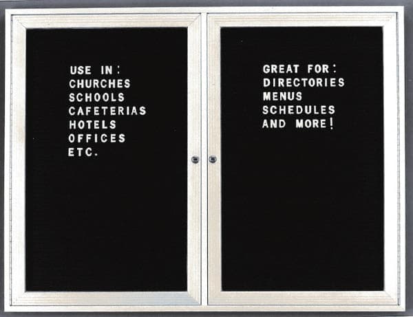 Ghent - 1 Door, 30 Inch Wide x 36 Inch High, Acrylic Enclosed Letter Board - Black - Exact Tooling