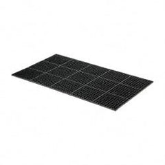 Wearwell - 5' Long x 3' Wide x 7/8" Thick, Anti-Fatigue Modular Matting Tiles - Black, For Dry & Wet Areas, Series 477 - Exact Tooling