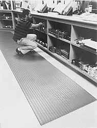 Wearwell - 3' Long x 2' Wide, Dry Environment, Anti-Fatigue Matting - Black, Vinyl with Vinyl Sponge Base, Rounded on 4 Sides - Exact Tooling