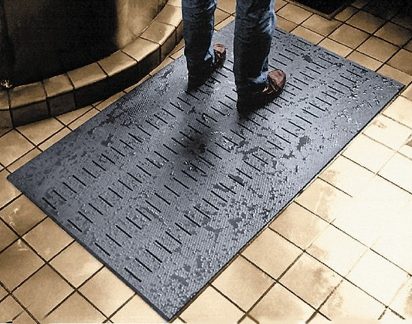 Wearwell - 30' Long x 2' Wide, Dry/Wet Environment, Anti-Fatigue Matting - Black, Vinyl with Vinyl Base, Beveled on 4 Sides - Exact Tooling