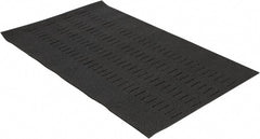 Wearwell - 5' Long x 3' Wide, Dry/Wet Environment, Anti-Fatigue Matting - Black, Vinyl Base, Beveled on 4 Sides - Exact Tooling
