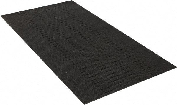 Wearwell - 6' Long x 3' Wide, Dry/Wet Environment, Anti-Fatigue Matting - Black, Vinyl with Vinyl Base, Beveled on 4 Sides - Exact Tooling
