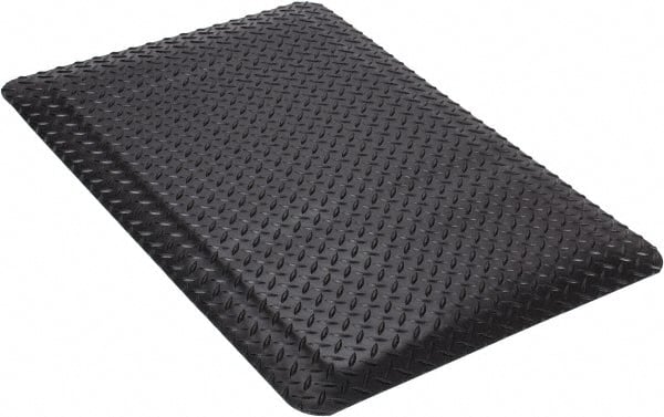 Wearwell - 3' Long x 2' Wide, Dry Environment, Anti-Fatigue Matting - Black, Vinyl with Nitrile Blend Base, Beveled on 4 Sides - Exact Tooling