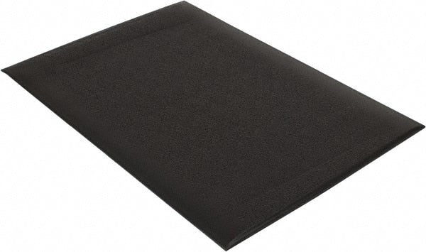 Wearwell - 3' Long x 2' Wide, Dry Environment, Anti-Fatigue Matting - Black, Vinyl with Vinyl Sponge Base, Rounded on 4 Sides - Exact Tooling
