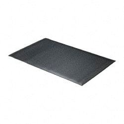 Wearwell - 5' Long x 3' Wide, Dry Environment, Anti-Fatigue Matting - Black, Vinyl with Vinyl Sponge Base, Rounded on 4 Sides - Exact Tooling