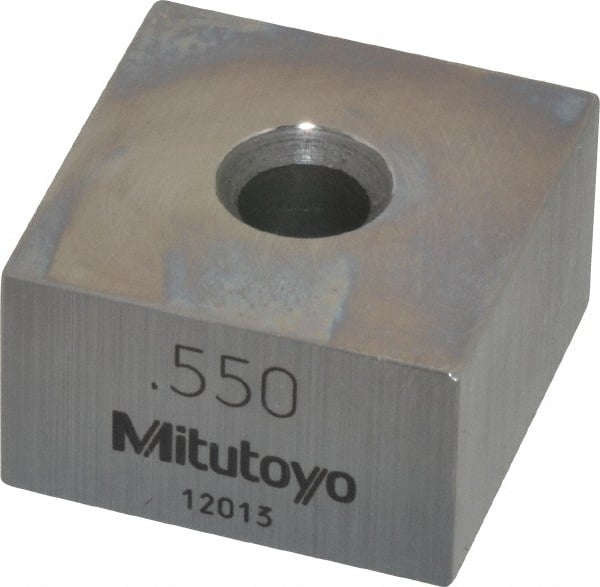 Mitutoyo - 0.55" Square Steel Gage Block - Accuracy Grade 0, Includes Certificate of Inspection - Exact Tooling