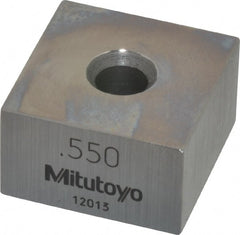 Mitutoyo - 0.55" Square Steel Gage Block - Accuracy Grade 0, Includes Certificate of Inspection - Exact Tooling