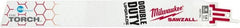 Milwaukee Tool - 9" Long x 1" Thick, Bi-Metal Reciprocating Saw Blade - Straight Profile, 14 TPI, Toothed Edge, Universal Shank - Exact Tooling