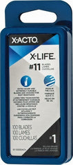 X-ACTO - 100 Piece Steel Hobby Blade - 1-19/32" OAL - Exact Tooling