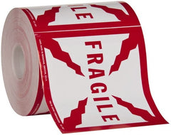 Made in USA - Fragile Shipping Label - 4" High x 4" Wide - Exact Tooling