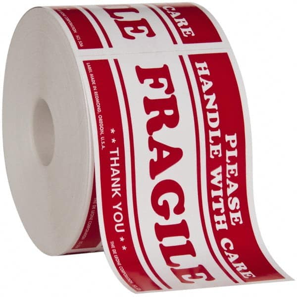 Made in USA - Fragile Please Handle With Care Shipping Label - 5" High x 3" Wide - Exact Tooling