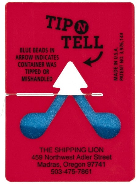 Made in USA - Tip-N-Tell Concealed Damage Indicators Shipping Label - Red and Black on White - Exact Tooling