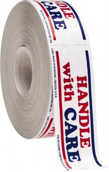 Made in USA - Handle With Care Shipping Label - 3" High x 1" Wide - Exact Tooling