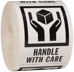 Made in USA - Handle With Care Shipping Label - 3" High x 4" Wide - Exact Tooling