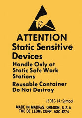 Made in USA - Attention Static Sensitive Devices Shipping Label - 1-3/4" High x 2-1/2" Wide - Exact Tooling