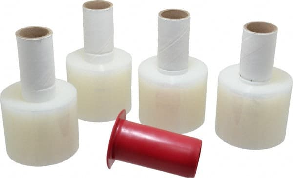 Stretch Associates - 3" x 650' 135 Gauge Clear Hand Held Stretch & Pallet Wrap with Extended Core - 4 Piece, 135 Gauge, Clear - Exact Tooling