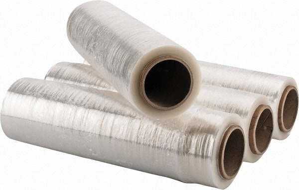 Stretch Associates - 18" x 1,500' 75 Gauge Clear Hand Held Stretch & Pallet Wrap for Use with Dispenser - 4 Piece, 75 Gauge, Clear - Exact Tooling