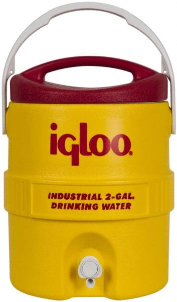 Igloo - 2 Gal Beverage Cooler - Plastic, Yellow/Red - Exact Tooling