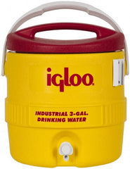 Igloo - 3 Gal Beverage Cooler - Plastic, Yellow/Red - Exact Tooling