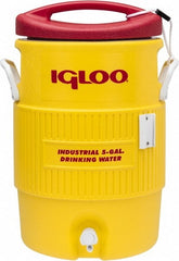Igloo - 5 Gal Beverage Cooler - Plastic, Yellow/Red - Exact Tooling