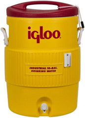 Igloo - 10 Gal Beverage Cooler - Plastic, Yellow/Red - Exact Tooling