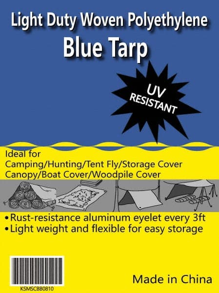 Value Collection - 40' Long x 20' Wide Polyethylene Tarp & Dust Cover - Blue - Exact Tooling