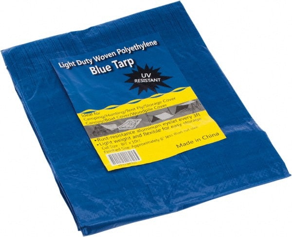Value Collection - 10' Long x 8' Wide Polyethylene Tarp & Dust Cover - Blue - Exact Tooling
