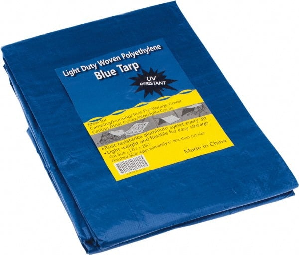 Value Collection - 16' Long x 12' Wide Polyethylene Tarp & Dust Cover - Blue, Grommet - Exact Tooling