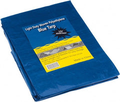 Value Collection - 16' Long x 12' Wide Polyethylene Tarp & Dust Cover - Blue, Grommet - Exact Tooling