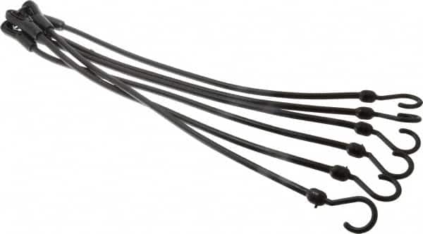 The Perfect Bungee - Stretch-n-Flex Web Tie Down with Molded in Hook & Safety Clasp - 24" OAL, Black - Exact Tooling