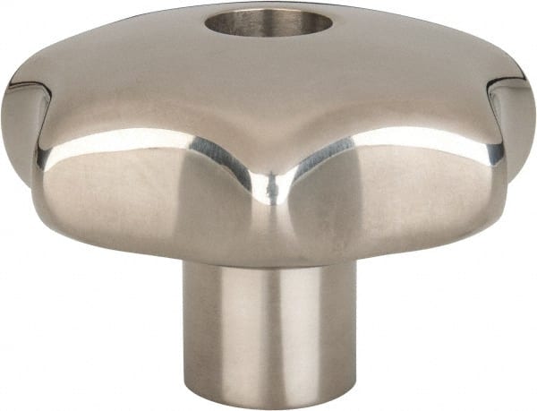 KIPP - 2.48" Head Diam, 7 Point Lobed Knob - 1/2-13 Hole, Stainless Steel - Exact Tooling