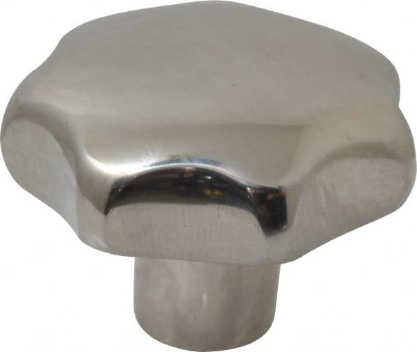 KIPP - 1.57" Head Diam, 7 Point Lobed Knob - 5/16-18 Hole, Stainless Steel - Exact Tooling