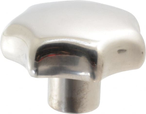 KIPP - 1.96" Head Diam, 7 Point Lobed Knob - 3/8-16 Hole, Stainless Steel - Exact Tooling