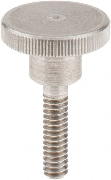 KIPP - 20mm Head, Knurled Knob - Threaded Stem, Stainless Steel - Exact Tooling