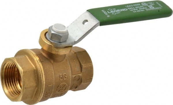Legend Valve - 3/4" Pipe, Full Port, Brass Full Port Ball Valve - Bi-Directional, FNPT x FNPT Ends, Quarter Turn Handle, 600 WOG, 150 WSP - Exact Tooling