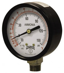 Winters - 4" Dial, 1/4 Thread, 30-0-300 Scale Range, Pressure Gauge - Lower Connection Mount, Accurate to 3-2-3% of Scale - Exact Tooling