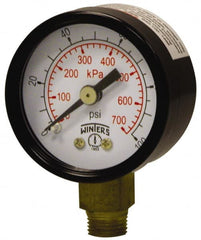 Winters - 1-1/2" Dial, 1/8 Thread, 0-160 Scale Range, Pressure Gauge - Lower Connection Mount, Accurate to 3-2-3% of Scale - Exact Tooling