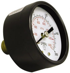 Winters - 2" Dial, 1/4 Thread, 0-200 Scale Range, Pressure Gauge - Center Back Connection Mount, Accurate to 3-2-3% of Scale - Exact Tooling
