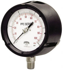 Winters - 4-1/2" Dial, 1/2 Thread, 30-0 Scale Range, Pressure Gauge - Lower Connection Mount, Accurate to 0.5% of Scale - Exact Tooling