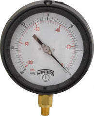 Winters - 4-1/2" Dial, 1/4 Thread, 30-0 Scale Range, Pressure Gauge - Lower Connection Mount, Accurate to 0.5% of Scale - Exact Tooling