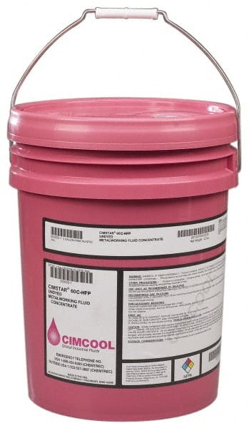 Cimcool - Cimstar 60C-HFP, 5 Gal Pail Cutting Fluid - Semisynthetic, For Boring, Drilling, Grinding, Milling, Reaming, Tapping, Turning - Exact Tooling