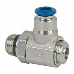 Value Collection - 145 Max psi, Meter Out Screw Adjusted Flow Control Valve - Buna N O Ring, 1/4" Tube Outside Diam - Exact Tooling