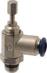 Value Collection - 145 Max psi, Meter Out Screw Adjusted Flow Control Valve - Buna N O Ring, 1/8" Tube Outside Diam - Exact Tooling
